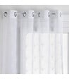 ATMOSPHERA - Voilage à œillets Blanc motif Brodé 140 x 240 cm - vignette