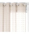 ATMOSPHERA - Voilage à œillets Beige motif petits pompons 140 x 240 cm - vignette