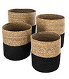 ATMOSPHERA - Set de 4 Paniers de rangement en Jute et Seagrass noir  et naturel - vignette
