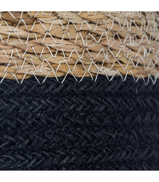 ATMOSPHERA - Set de 4 Paniers de rangement en Jute et Seagrass noir  et naturel - large
