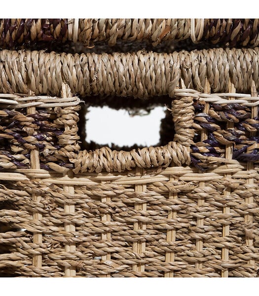 ATMOSPHERA - Set de 5 Paniers de rangement en Seagrass Beige et Marron - large
