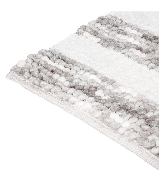 5 FIVE SIMPLY SMART - Tapis de salle de Bain épais rayé Gris 50 x 75 cm - large