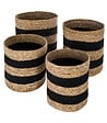 ATMOSPHERA - Set de 4 Paniers de rangement en Jute et Seagrass noir  et naturel - vignette