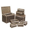 ATMOSPHERA - Set de 8 Paniers de rangement en Seagrass Beige et Noir - vignette