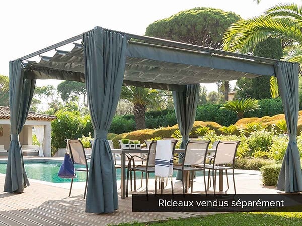 HESPERIDE - Tonnelle de jardin en aluminium ardoise Palmeira 4 x 3 m - Hespéride - large