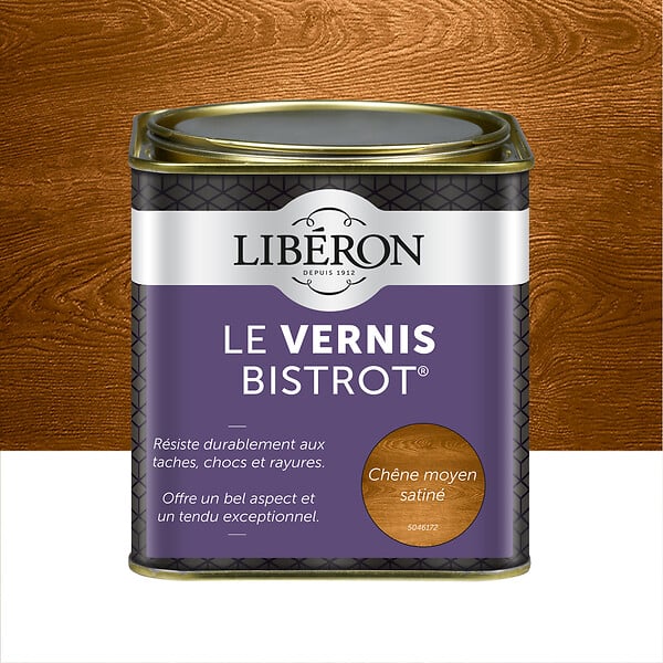 LIBERON - Vernis Bistrot Satin Chêne moyen Pot 0.5l - large