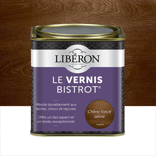 LIBERON - Vernis Bistrot Satin Chêne fonce Pot 0.5l - large