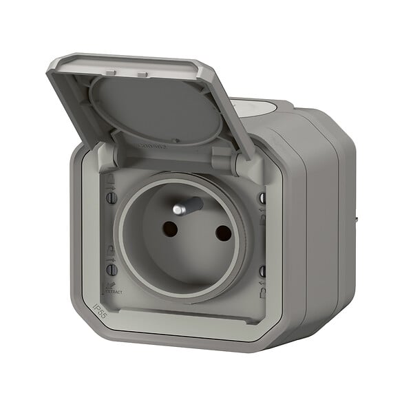 LEGRAND - Prise de courant étanche Plexo - Gris - IP55 - large