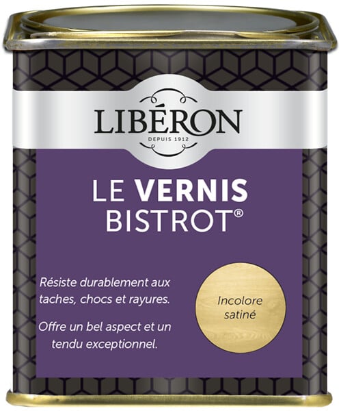 LIBERON - Vernis Bistrot satin incolore - bois intérieur - 0,25 L - large