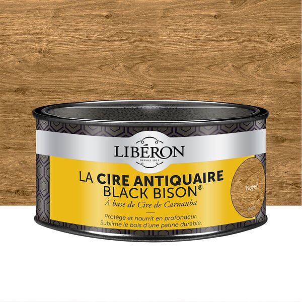 LIBERON - Cire antiquaire pâte Cire de Carnauba Black Bison Noyer 0.5L - large
