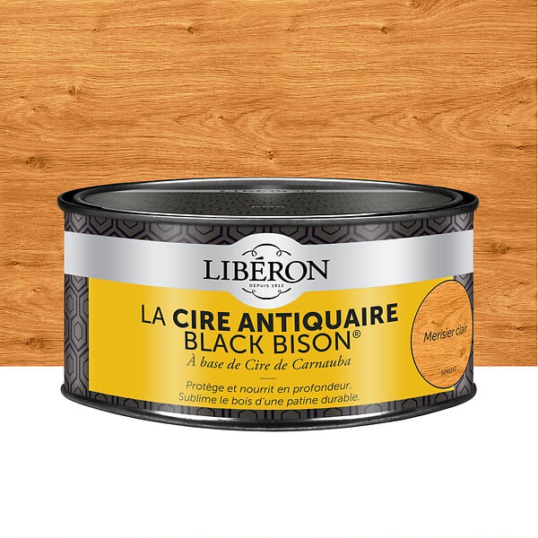 LIBERON - Cire antiquaire pâte Black Bison Merisier clair Pot 0.5l - large