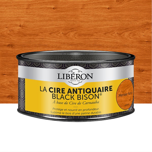 LIBERON - Cire antiquaire en pâte Black Bison - Merisier foncé - 500ml - large