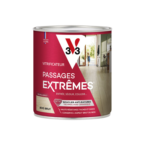V33 BOIS - Vitrificateur passages extrêmes® bois brut 0,75 L - large