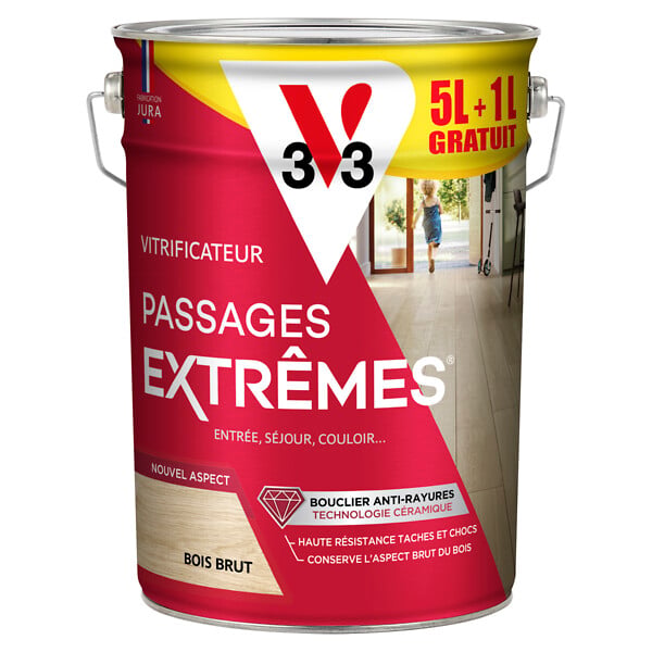 V33 BOIS - Vitrificateur passages extrêmes® bois brut 6 L - large