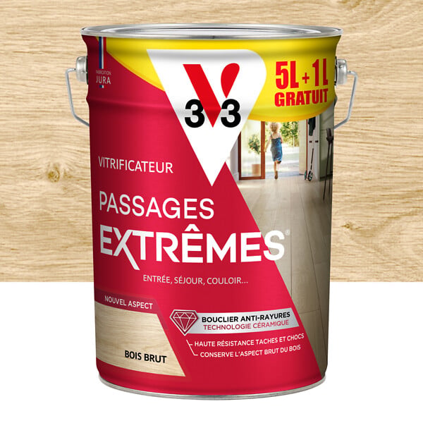V33 BOIS - Vitrificateur passages extrêmes® bois brut 6 L - large