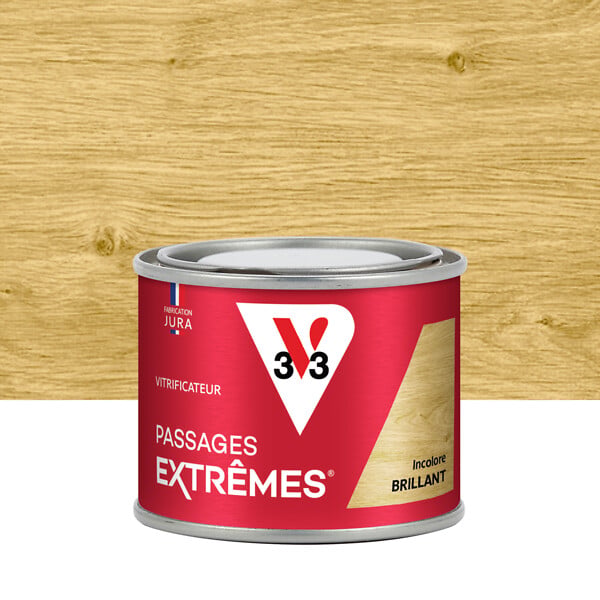 V33 BOIS - Vitrificateur passages extrêmes - Incolore brillant - 125ml - large
