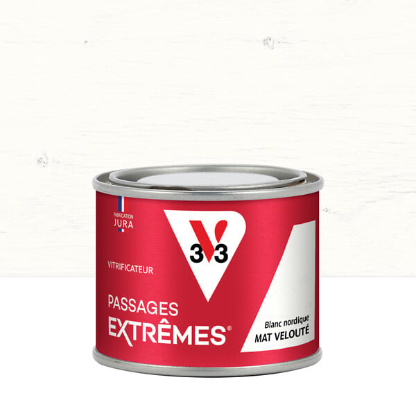 V33 BOIS - Vitrificateur passages extrêmes® blanc nordique 125 ML - large