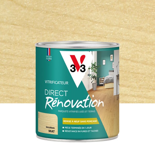 V33 BOIS - Vitrificateur direct rénovation incolore mat 0.75 L - large