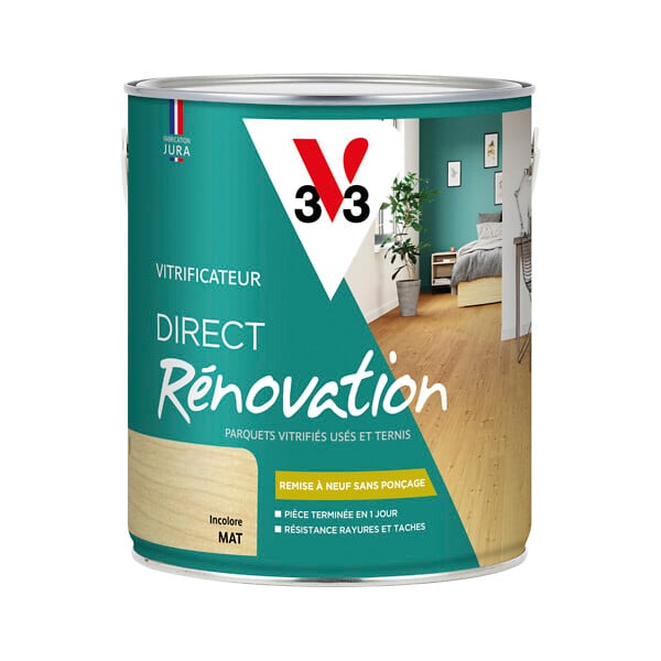 V33 BOIS - Vitrificateur direct rénovation incolore mat 2.5 L - large