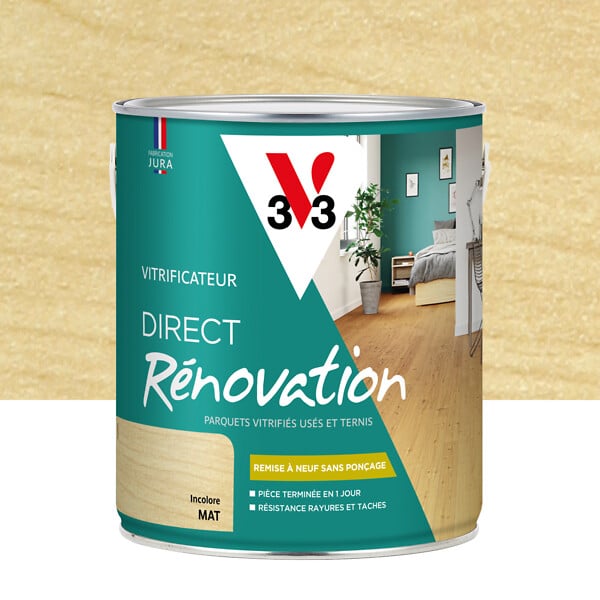 V33 BOIS - Vitrificateur direct rénovation incolore mat 2.5 L - large