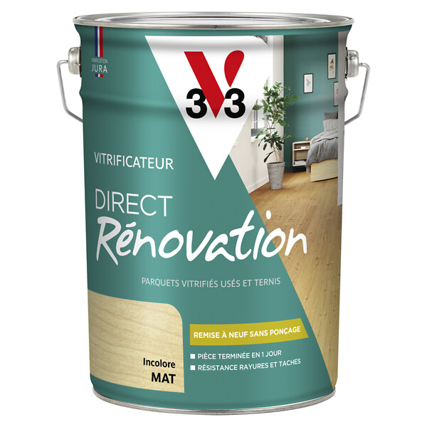 V33 BOIS - Vitrificateur Direct Rénovation incolore - Mat - 5L - large