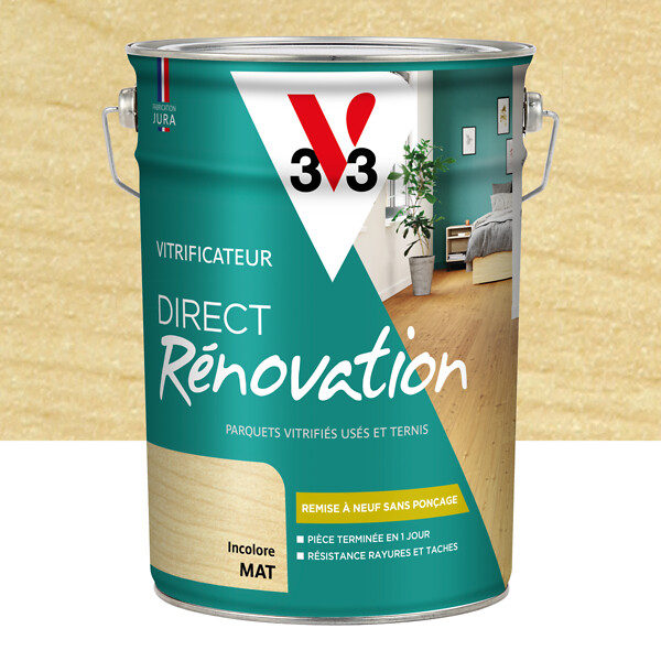 V33 BOIS - Vitrificateur Direct Rénovation incolore - Mat - 5L - large