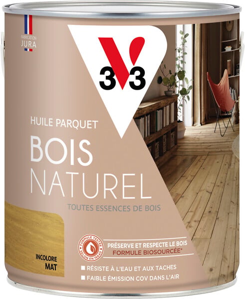 V33 BOIS - Huile protectrice pour parquet bois - V33 - Incolore - 2,5L - large