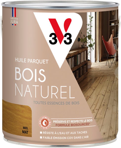 V33 BOIS - Huile parquet bois naturel - Miel - 2,5L - large