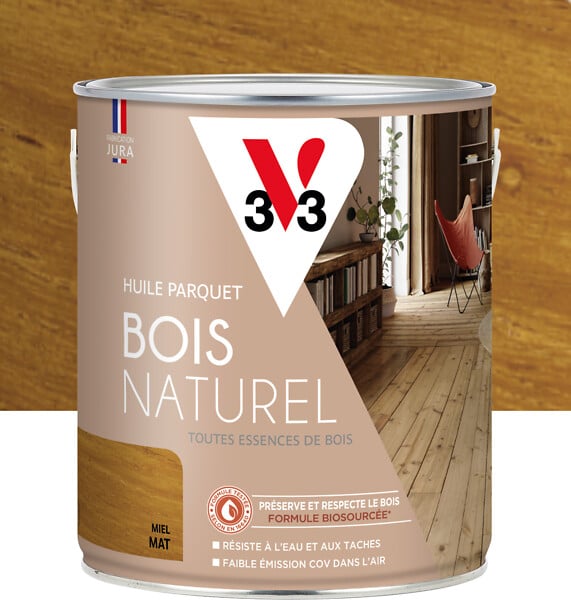 V33 BOIS - Huile parquet bois naturel - Miel - 2,5L - large