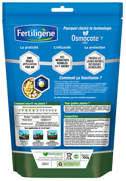 FERTILIGEN - Engrais Longue durée Osmocote Max Arbustes, Buis, Conifères 700g - large