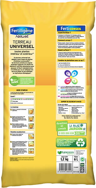 FERTILIGEN - Terreau universel Utilisable en Agriculture Biologique - 6L - large