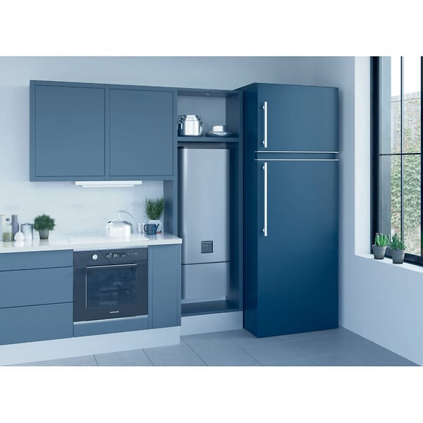 SAUTER - Cache-raccord chauffe-eau acier gris aluminium - large