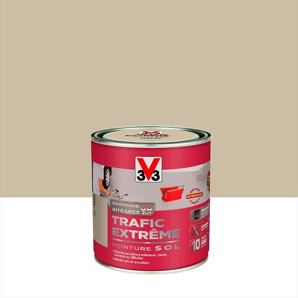V33 PEINTURE - Peinture sol Trafic Extrême satin pierre 0.5 L - large