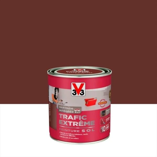 V33 PEINTURE - Peinture sol Trafic Extrême satin Terre d'ombre 0,5L - large