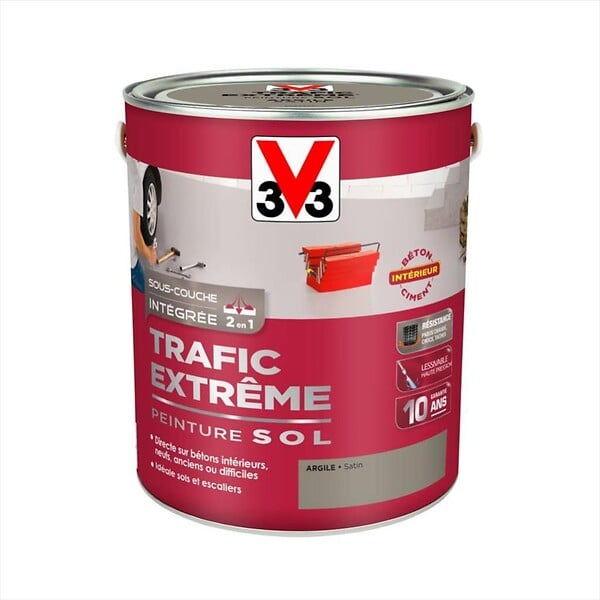 V33 PEINTURE - Peinture sol exterieur Trafic extreme - Argile satin - 2.5L - large
