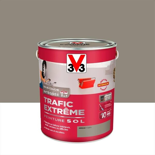 V33 PEINTURE - Peinture sol exterieur Trafic extreme - Argile satin - 2.5L - large