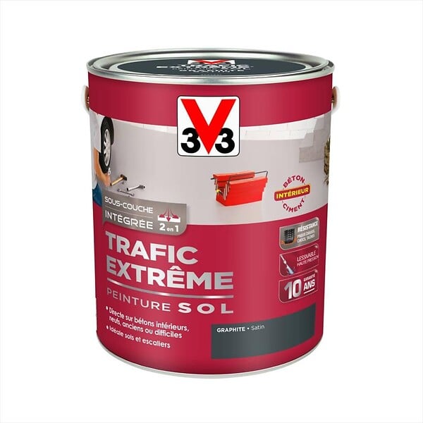 V33 PEINTURE - Peinture sol extérieur Trafic extrême Graphite satin 2,5L - large