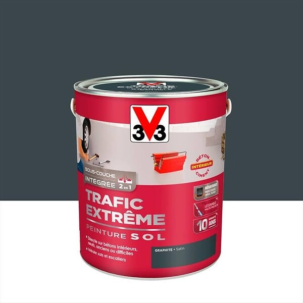 V33 PEINTURE - Peinture sol extérieur Trafic extrême Graphite satin 2,5L - large