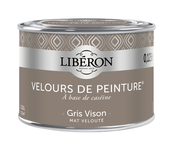 LIBERON - Peinture murale caséine Velours de peinture Gris vison 125ml - large