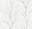 AS CREATION - Papier peint intissé Blooming blanc argenté 0,53x10,05m - vignette