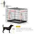 PAWHUT - Cage caisse de transport pliante pour chien en métal noir 91 x 61 x 67 cm - vignette