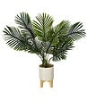 ATMOSPHERA - Plante artificielle Palmier dans un pot en céramique pied en bois H 72 cm - vignette