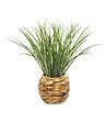 ATMOSPHERA - Plante artificielle Herbe dans un Pot tressé en jacinthe d'eau beige naturel H 48 cm - vignette