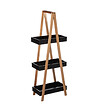 5 FIVE SIMPLY SMART - Étagère de rangement Desserte 3 niveaux en Bambou et bois Noir H 82 cm - vignette