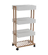 5 FIVE SIMPLY SMART - Desserte roulante 4 niveaux en Bambou et Bois Blanc H 87 cm - vignette