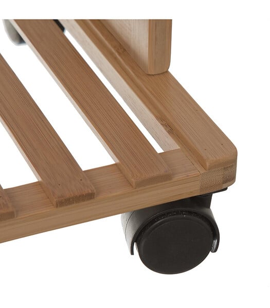 5 FIVE SIMPLY SMART - Desserte roulante 4 niveaux en Bambou et Bois Blanc H 87 cm - large