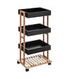 5 FIVE SIMPLY SMART - Desserte roulante 4 niveaux en Bambou et Bois Noir H 87 cm - vignette
