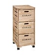 5 FIVE SIMPLY SMART - Meuble Sur Roues Tour 3 Tiroirs En Bois Style Cagette H 82 Cm - vignette