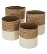 ATMOSPHERA - Set de 4 Paniers de rangement en Jute et Seagrass blanc et naturel - vignette