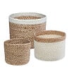ATMOSPHERA - Set de 3 Paniers de rangement en Jute Naturel et Blanc - vignette